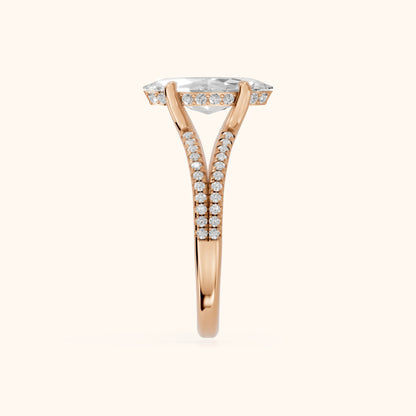 Eternal Embrace Solitaire Marquise Diamond Engagement Ring in Rose Gold - SideView