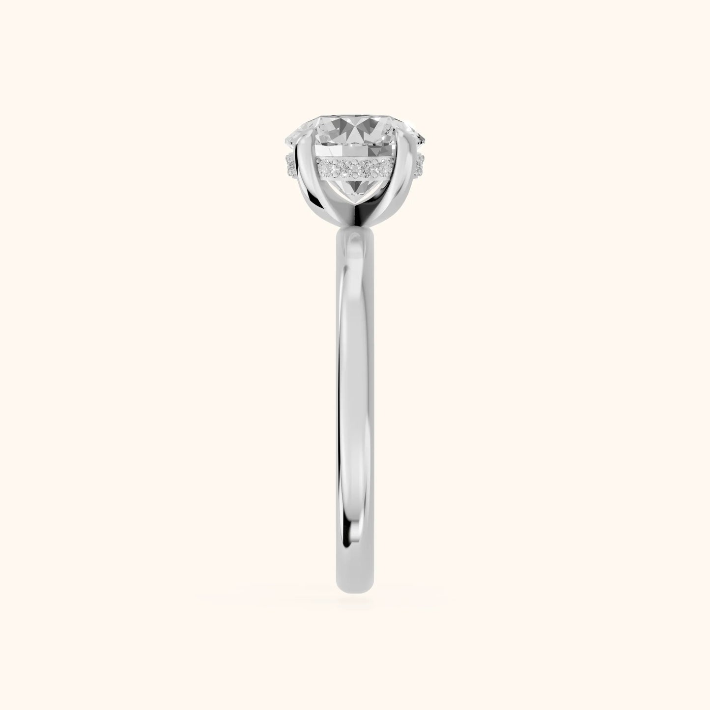 Charlotte Charm Solitaire Round Diamond Engagement Ring in White Gold - SideView