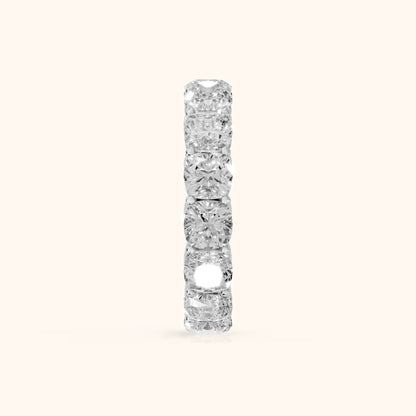 Vida Shared Prong Cushion Diamond Eternity Band in Silver - SideView