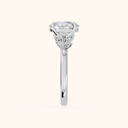 Mirabelle Cluster Oval Diamond Engagement Ring in Silver - SideView.webp