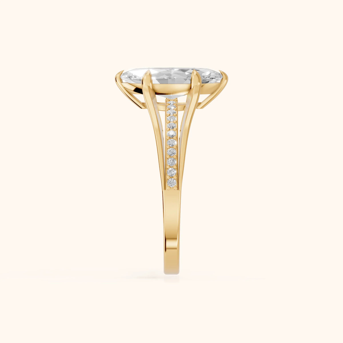 Lucinda Split Shank Marquise Diamond Engagement Ring in Yellow Gold - SideView.webp