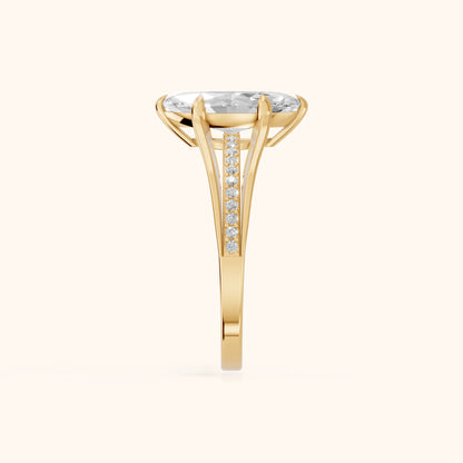 Lucinda Split Shank Marquise Diamond Engagement Ring in Yellow Gold - SideView.webp