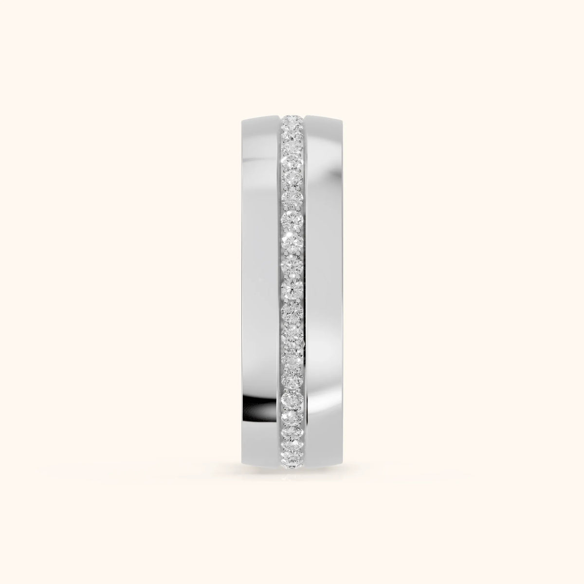 Kassia Micropavé Round Diamond Eternity Band in Platinum - SideView