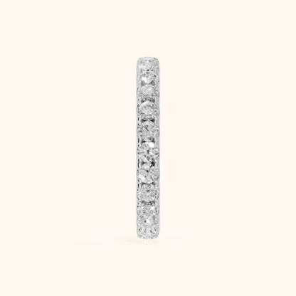 Cara French Pavé Round Diamond Eternity Band in Silver - SideView