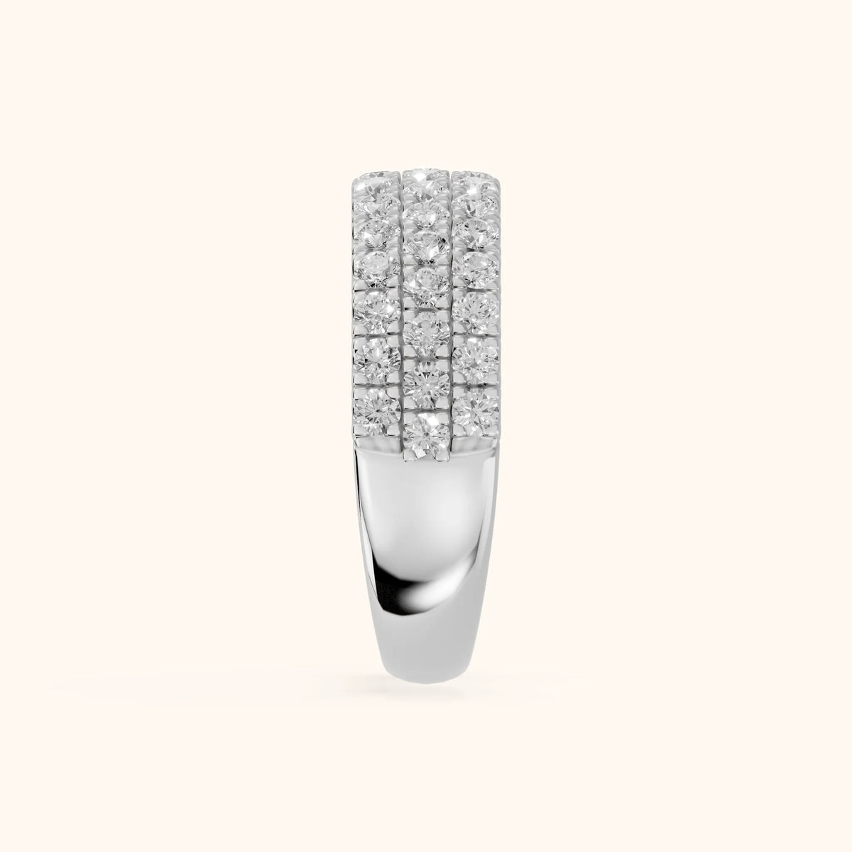 Fiona Pavé Round Diamond Anniversary Ring in Platinum - SideView