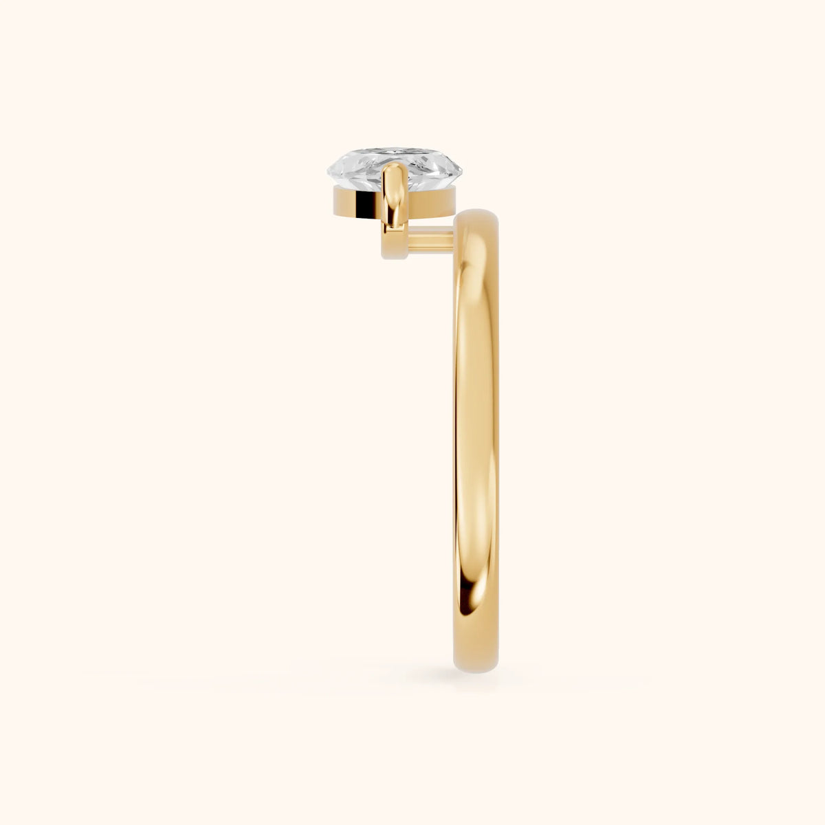 Maisie Four Prong Solitaire Marquise Diamond Engagement Ring in Yellow Gold - SideView.webp
