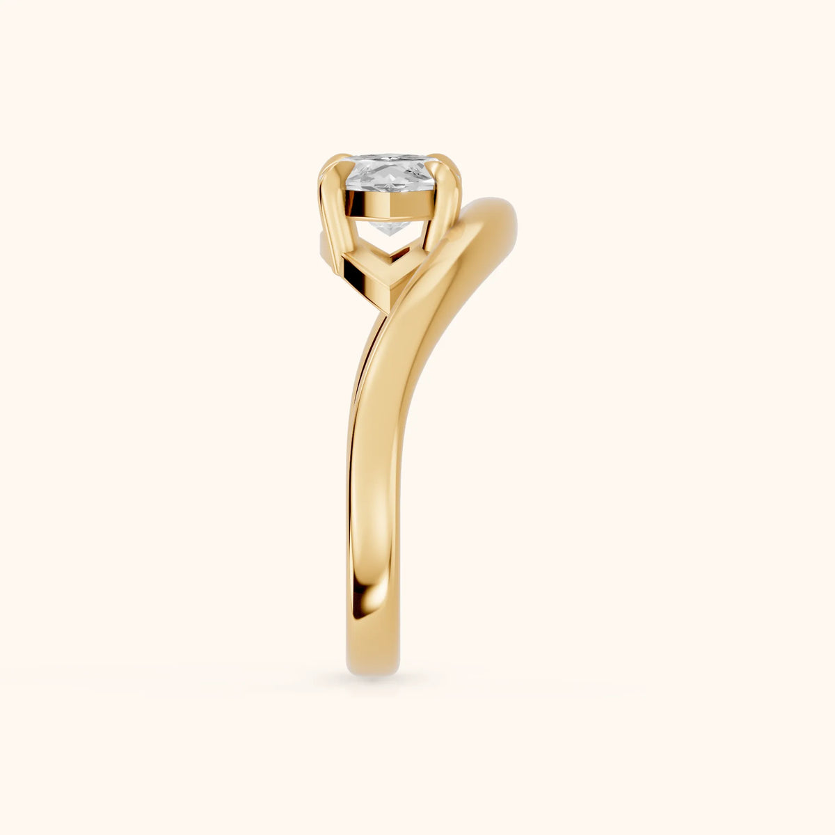 Katherine East-West Bypass Marquise Diamond Engagement Ring in Yellow Gold - SideView.webp