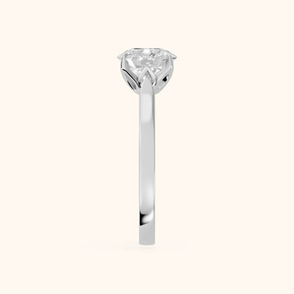 Isabella Bloom Solitaire Cushion Diamond Engagement Ring in White Gold - SideView