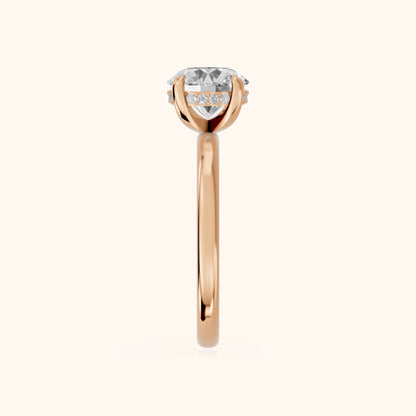 Charlotte Charm Solitaire Round Diamond Engagement Ring in Rose Gold - SideView