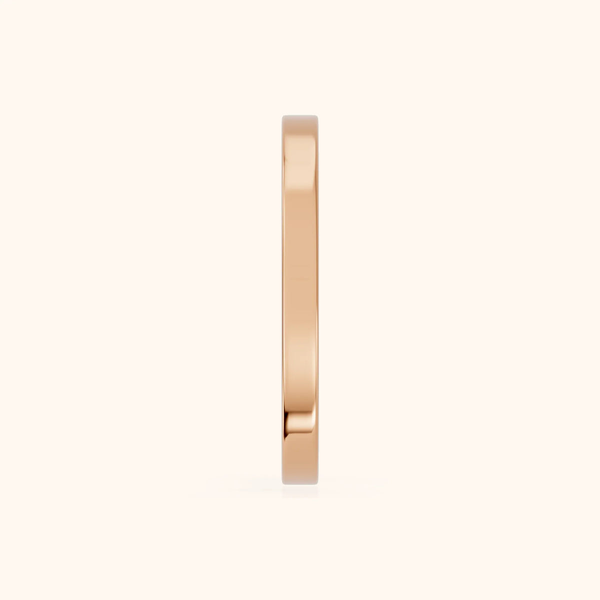 Zoya Classic Flat Wedding Band in Rose Gold - SideView