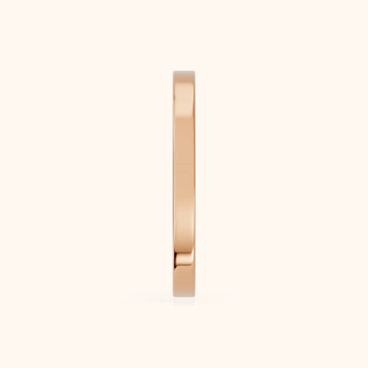 Zoya Classic Flat Wedding Band in Rose Gold - SideView
