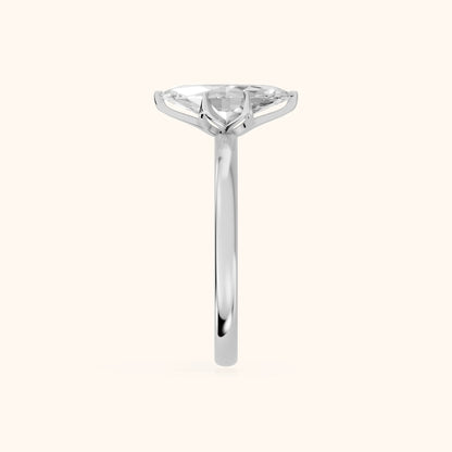 Serena Blossom Marquise Solitaire Engagement Ring in Platinum - SideView