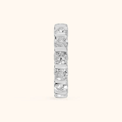 Allegra Bar Set Round Diamond Eternity Band in White Gold - SideView