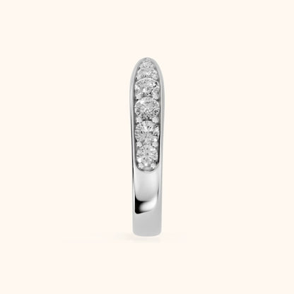 Carla Tapered Riviera Round Diamond Half Eternity Band in White Gold - SideView