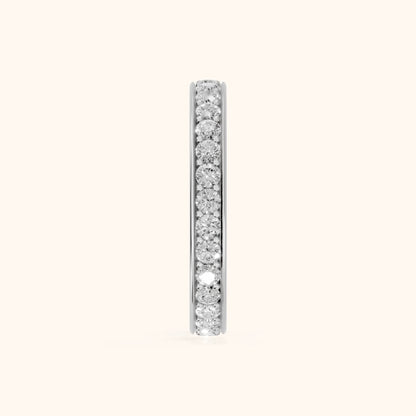 Belen Channel Set Round Diamond Eternity Band in Platinum - SideView