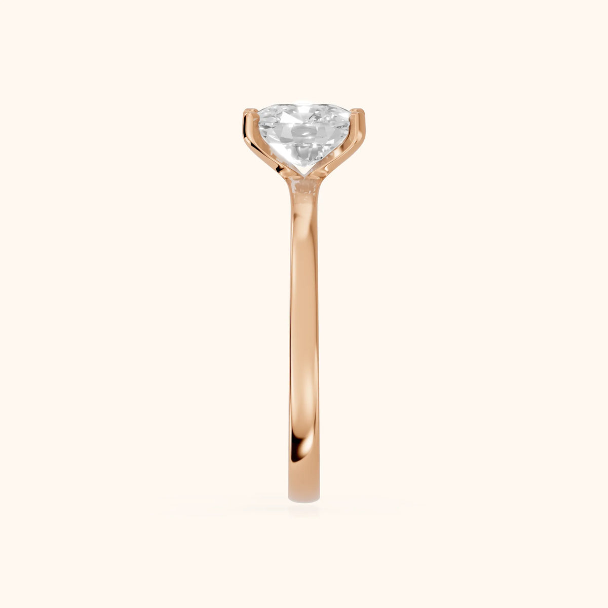 Matilda Cathedral Solitaire Cushion Diamond Engagement Ring in Rose Gold - SideView.webp