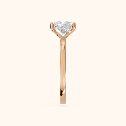 Matilda Cathedral Solitaire Cushion Diamond Engagement Ring in Rose Gold - SideView.webp