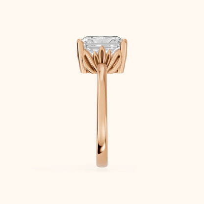 Radiant Cut Lab Grown Diamond Engagement Ring in Rose Gold