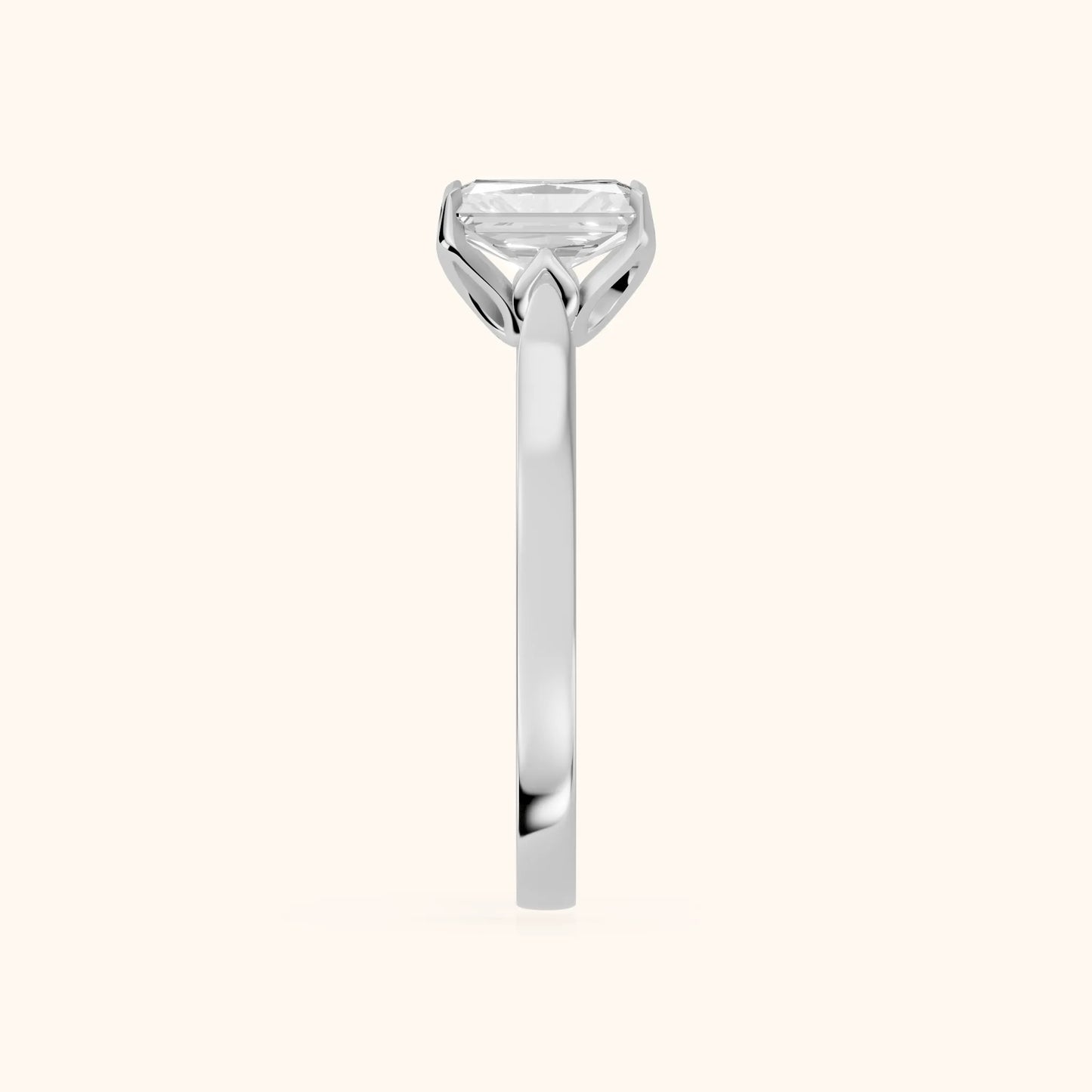 Isabella Bloom Solitaire Radiant Diamond Engagement Ring in White Gold - SideView