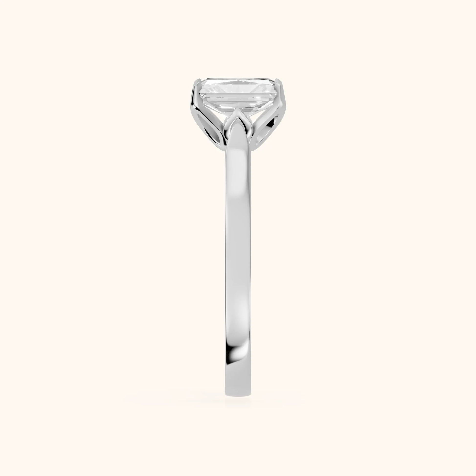 Isabella Bloom Solitaire Radiant Diamond Engagement Ring in White Gold - SideView