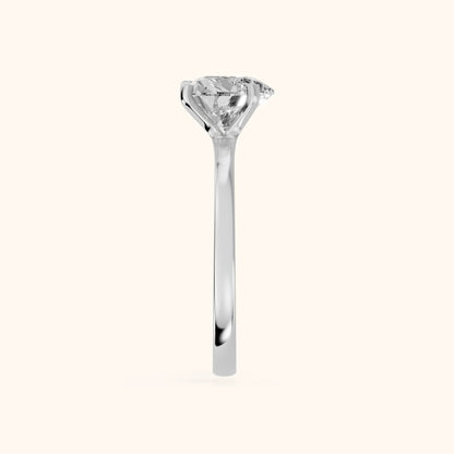 Matilda Cathedral Solitaire Heart Diamond Engagement Ring in White Gold - SideView.webp