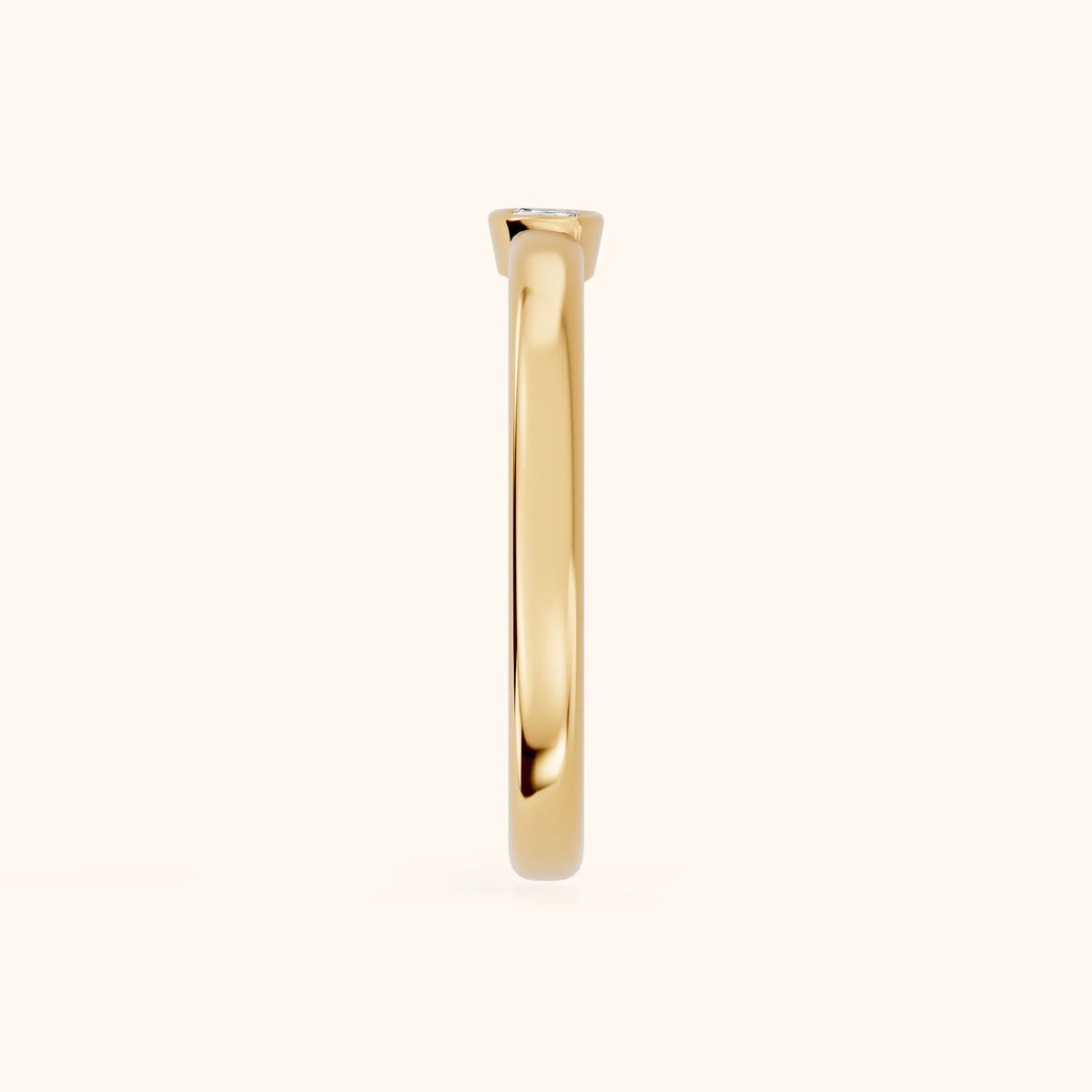 Renee Bezel Marquise Diamond Wedding Band in Yellow Gold - SideView