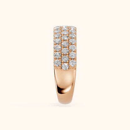 Fiona Pavé Round Diamond Anniversary Ring in Rose Gold - SideView