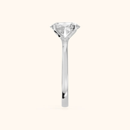 Matilda Cathedral Solitaire Oval Diamond Engagement Ring in Silver - SideView.webp