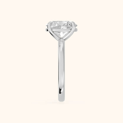 Cassandra Claw Prong Solitaire Oval Diamond Engagement Ring in Silver - SideView.webp