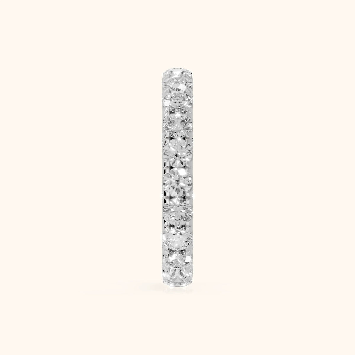 Raina French Pavé Round Diamond Eternity Band in Silver - SideView
