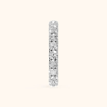 Raina French Pavé Round Diamond Eternity Band in Silver - SideView