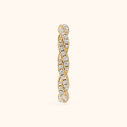 Trisha Micropavé Twist Round Diamond Eternity Band in Yellow Gold - SideView