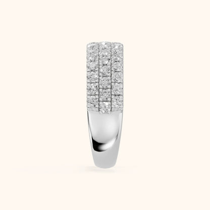 Fiona Pavé Round Diamond Anniversary Ring in White Gold - SideView