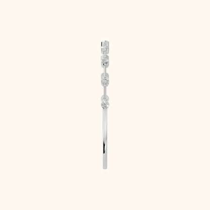Zaria Dot Dash Round Diamond Wedding Band in Silver - SideView
