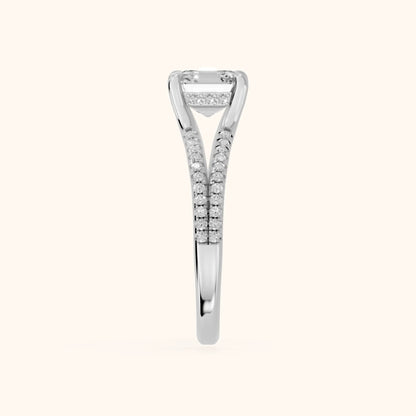 Eternal Embrace Solitaire Asscher Diamond Engagement Ring in Platinum - SideView