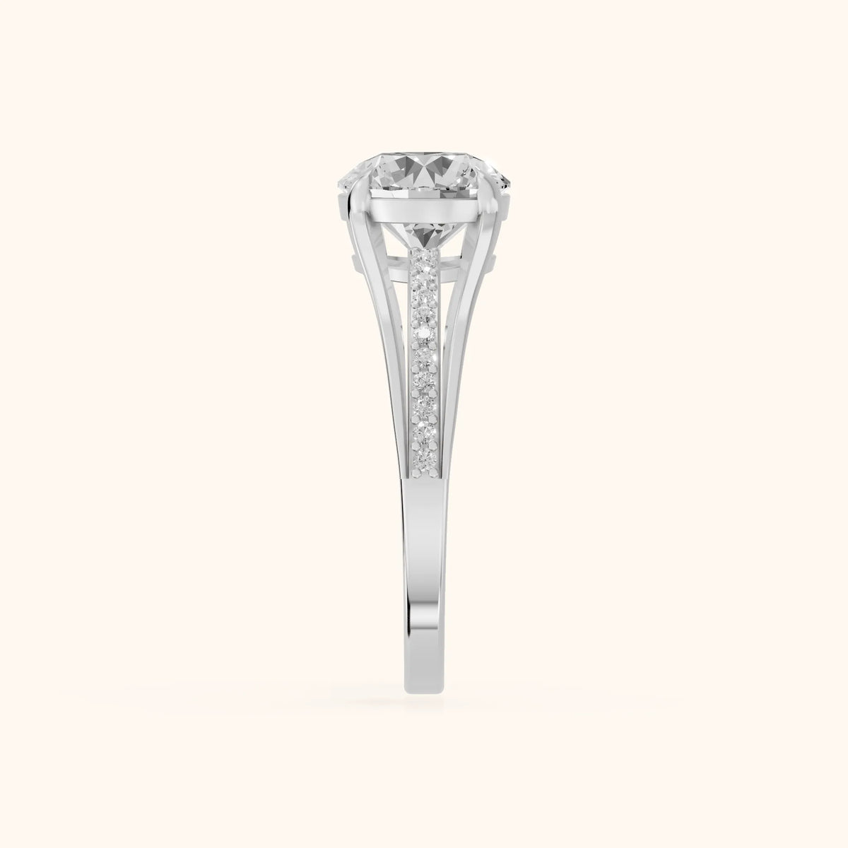 Lucinda Split Shank Round Diamond Engagement Ring in Platinum - SideView.webp