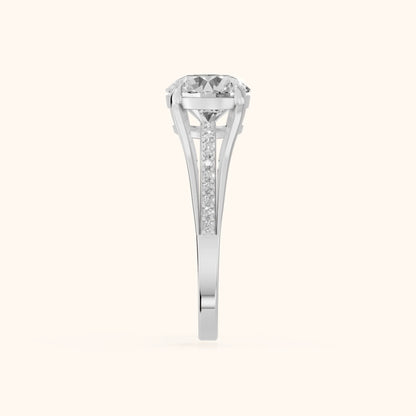 Lucinda Split Shank Round Diamond Engagement Ring in Platinum - SideView.webp