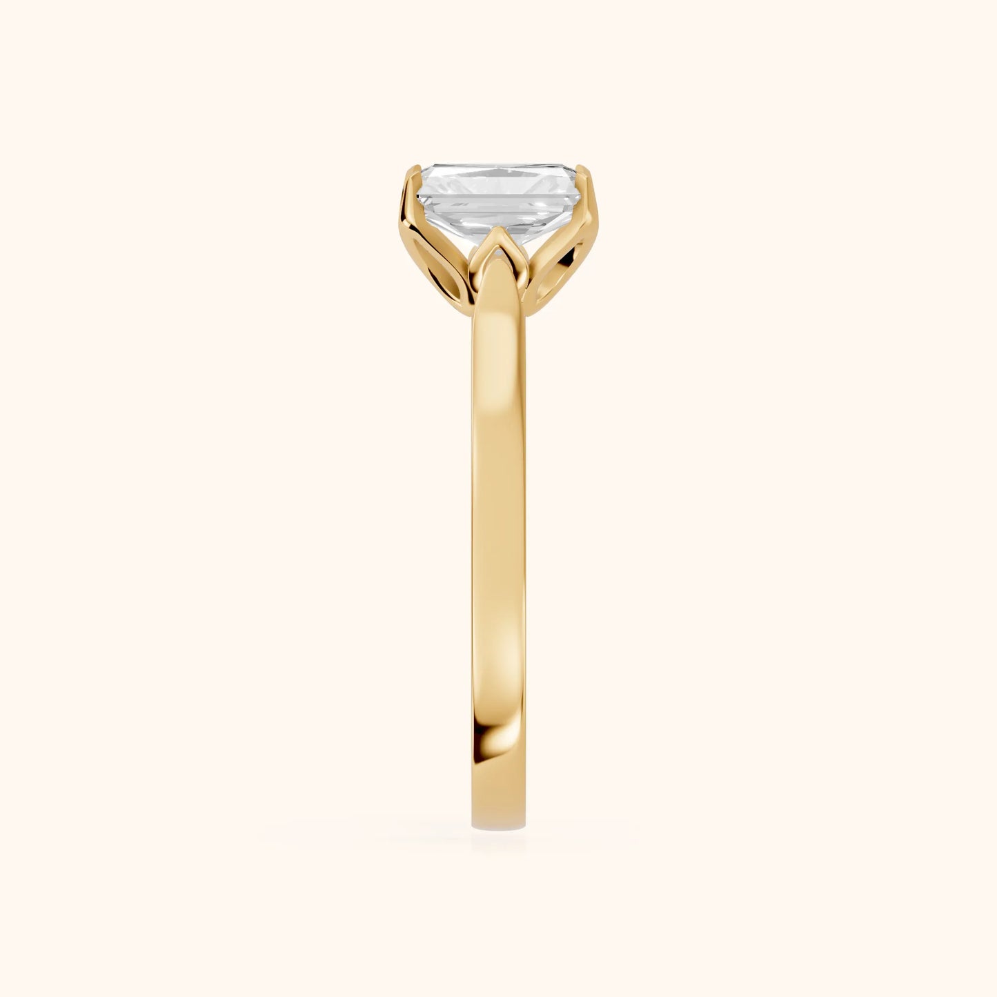 Isabella Bloom Solitaire Radiant Diamond Engagement Ring in Yellow Gold - SideView