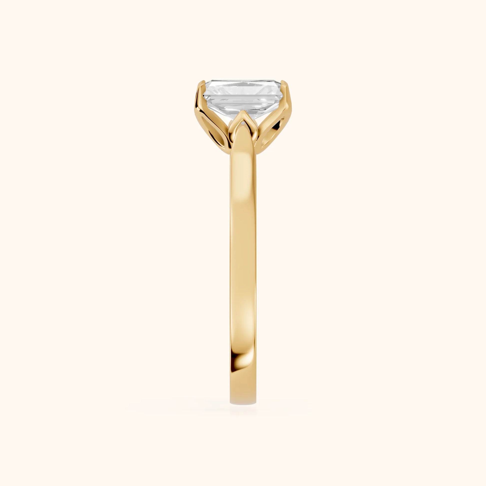 Isabella Bloom Solitaire Radiant Diamond Engagement Ring in Yellow Gold - SideView