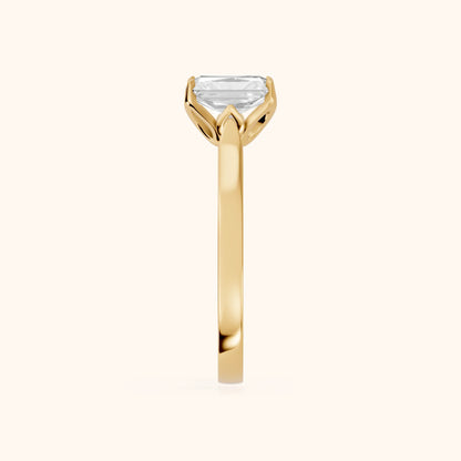Isabella Bloom Solitaire Radiant Diamond Engagement Ring in Yellow Gold - SideView