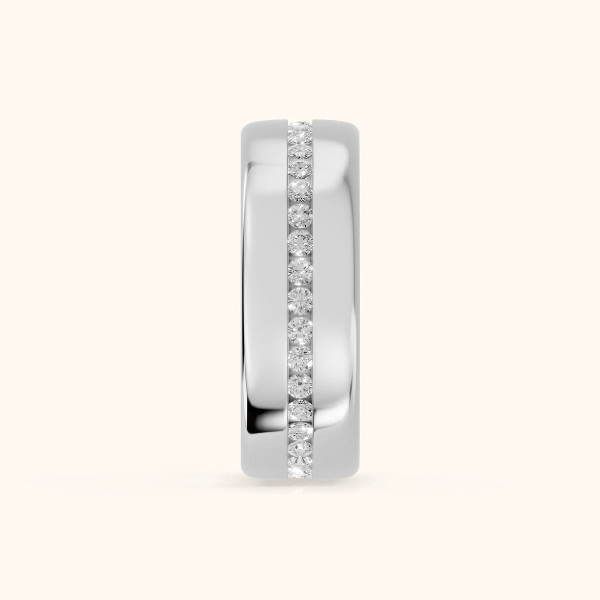 Azura Channel Set Round Diamond Eternity Band in White Gold - SideView