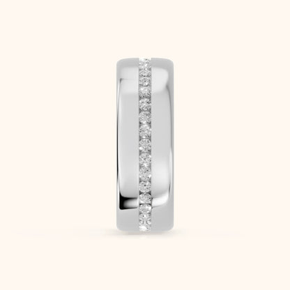 Azura Channel Set Round Diamond Eternity Band in White Gold - SideView