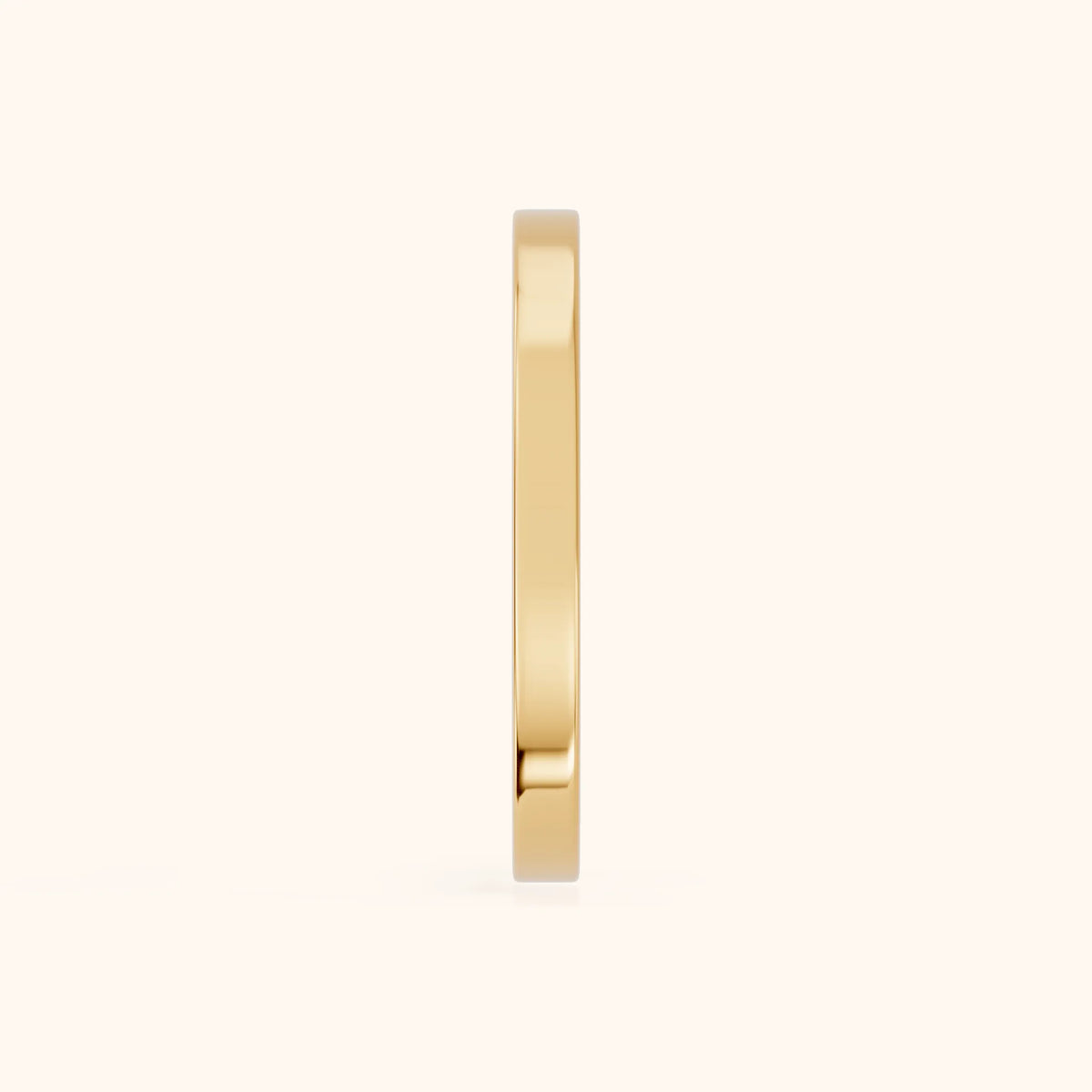 Zoya Classic Flat Wedding Band in Yellow Gold - SideView