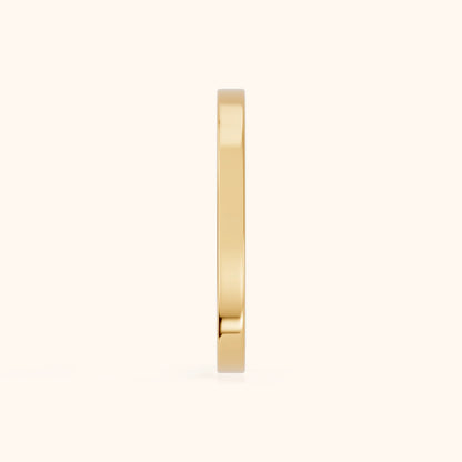 Zoya Classic Flat Wedding Band in Yellow Gold - SideView