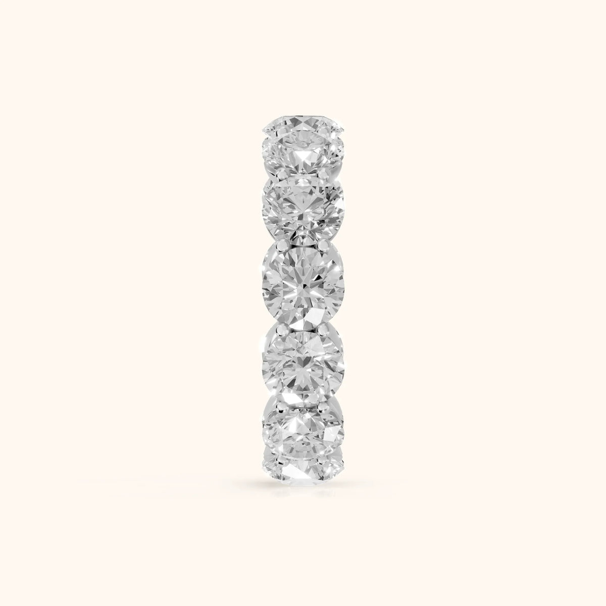 Aditi Claw Prong Round Diamond Eternity Band in Silver - SideView