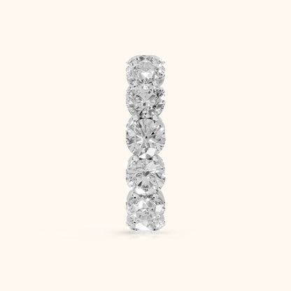 Aditi Claw Prong Round Diamond Eternity Band in Silver - SideView