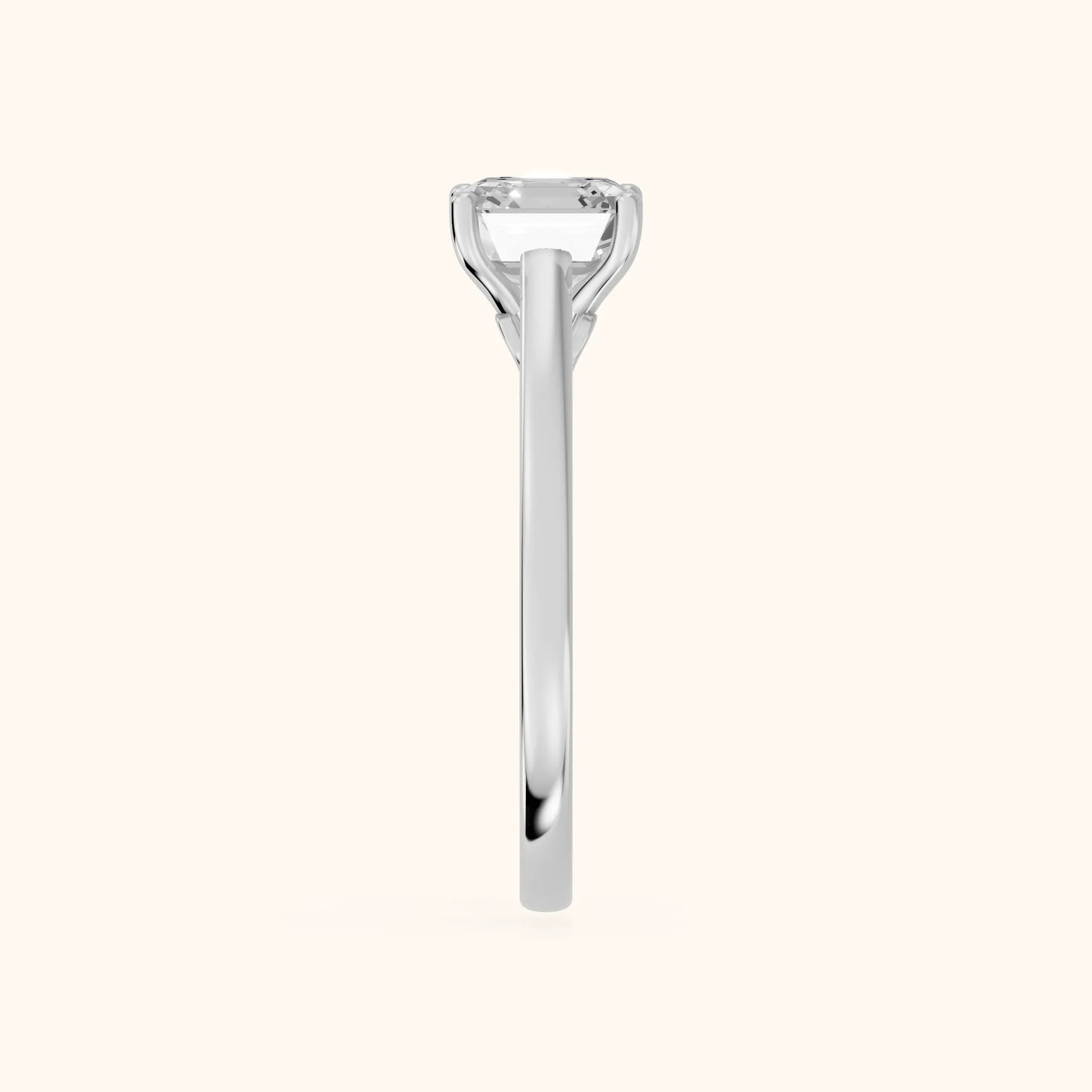 Iris Vintage Asscher Diamond Engagement Ring in Platinum - SideView