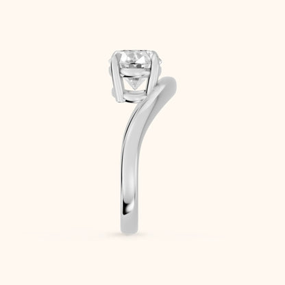 Katherine East-West Bypass Oval Diamond Engagement Ring in Platinum - SideView.webp