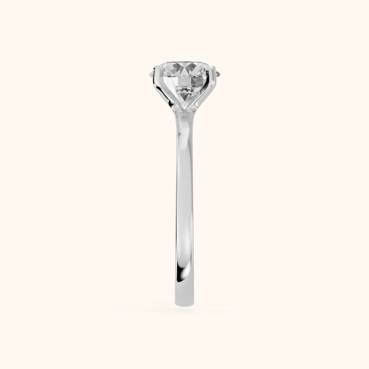 Matilda Cathedral Solitaire Round Diamond Engagement Ring in Platinum - SideView.webp