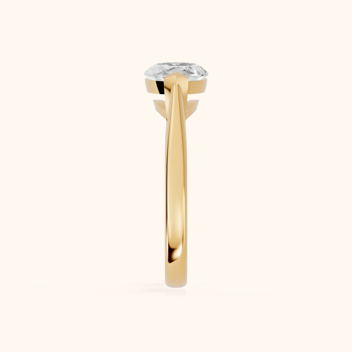Magnolia East-West Marquise Diamond Engagement Ring in Yellow Gold - SideView.webp